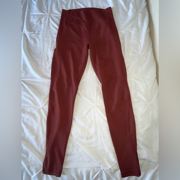 Senita Athletics Maroon/Burgundy Colored High-Rise Athletic Leggings SIZE MEDIUM - Picture 1 of 4